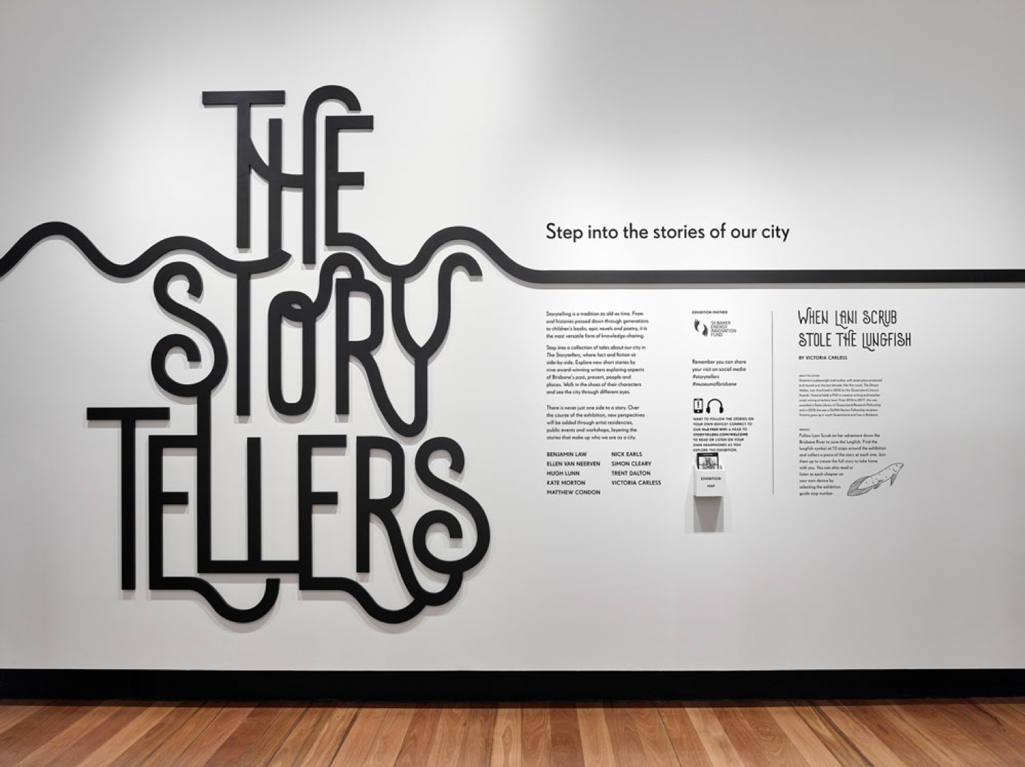 Storytellers sign at the front of the exhibit