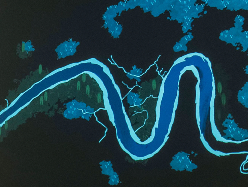 Projection of illustration of Brisbane River