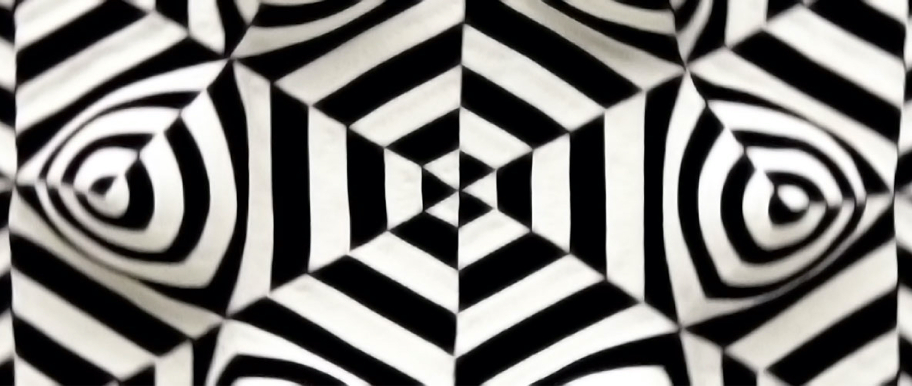 Black and white kaleidoscopic artwork by Hannah Gartside