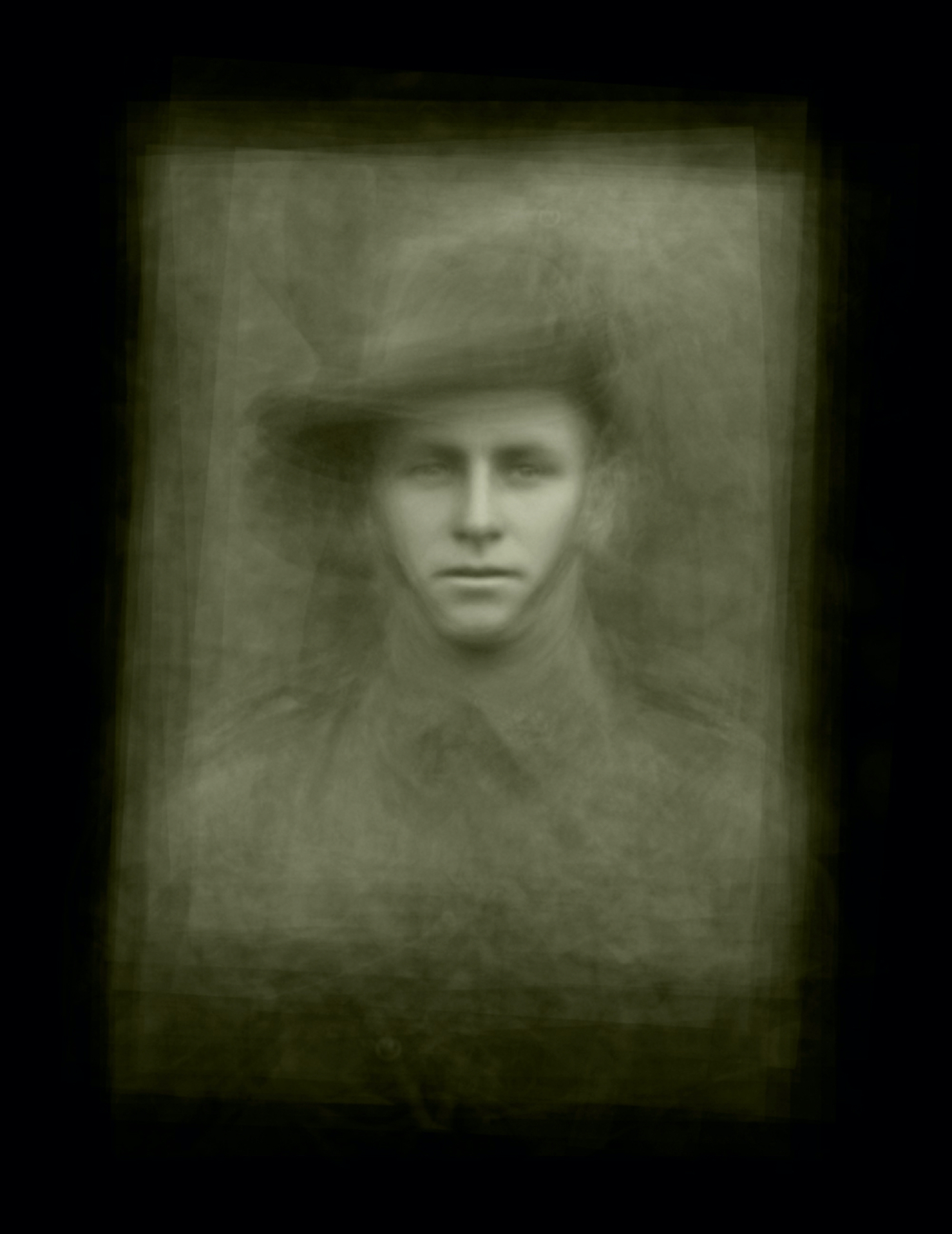 Photograph overlaying images of soldiers in the first world war