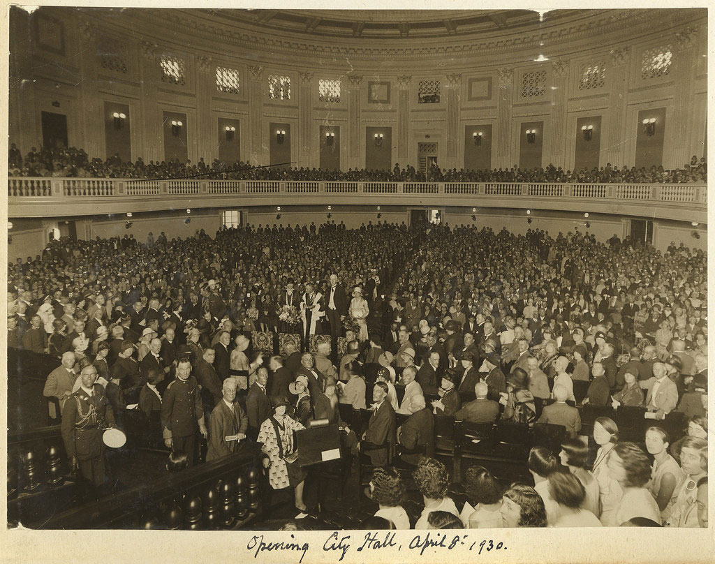 Opening of Brisbane City Hall, interior view 8 April 1930, photograph