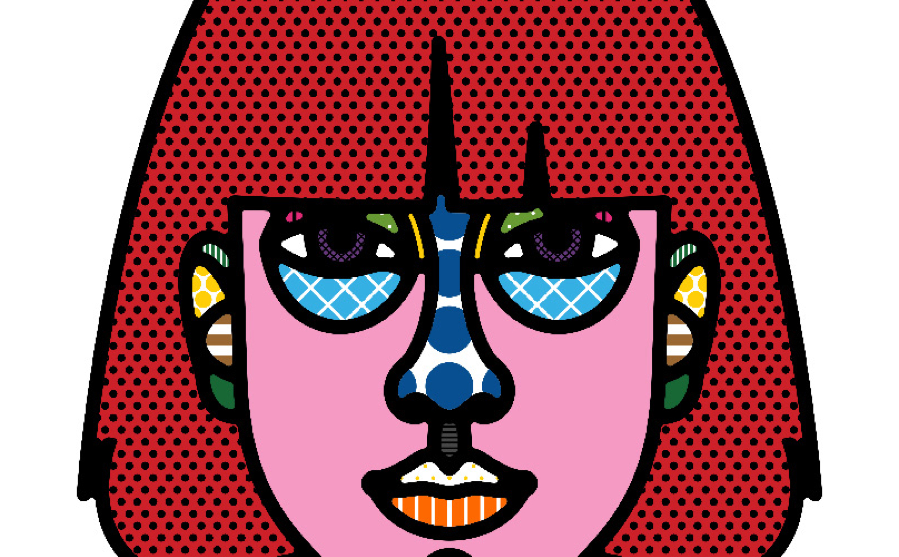 Colourful faces artwork by Craig & Karl digital print on adhesive film