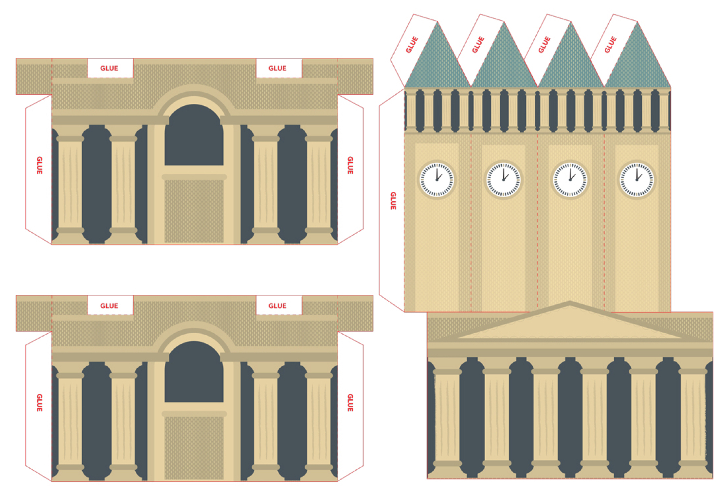 Paper Cutout Template for Brisbane City Hall
