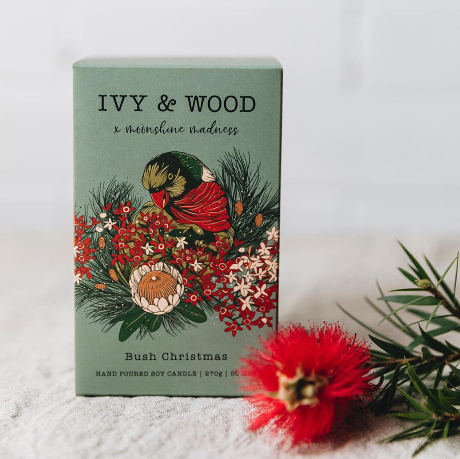 Ivy and wood packaging