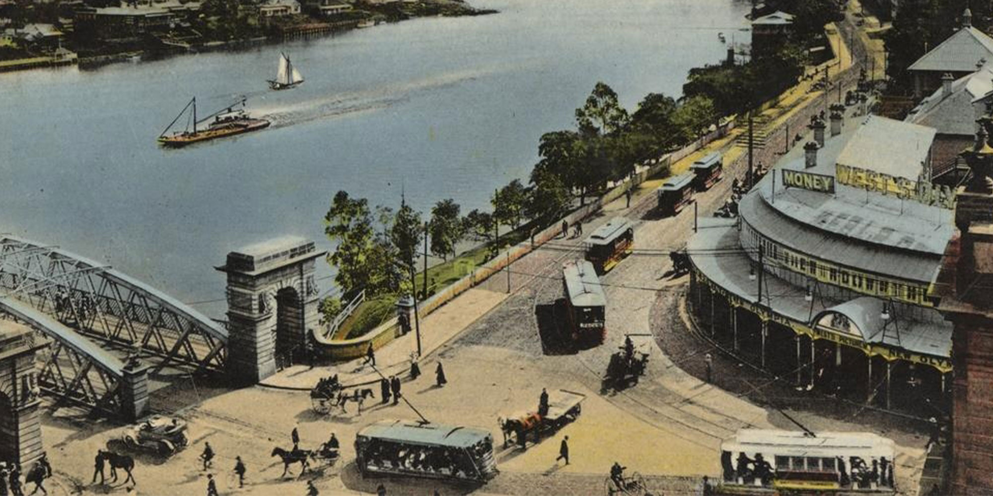 North Quay and Milton Reach of the Brisbane River. Courtesy State Library of Queensland. 
