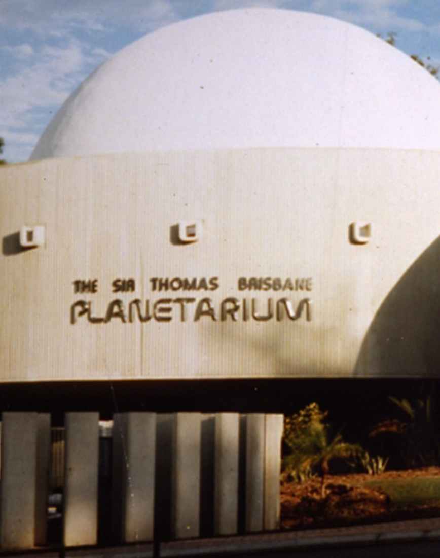 Sir Thomas Brisbane Planetarium Foyer – Toowong. 1978, Courtesy Brisbane City Council, Sir Thomas Brisbane Planetarium – Mt Coot-tha, 1978, courtesy Brisbane City Council.