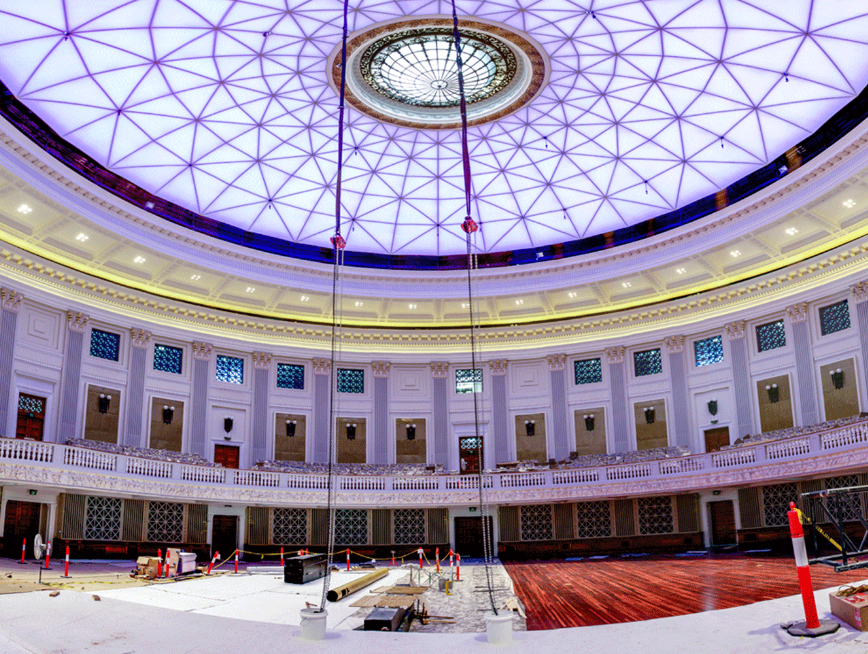 City Hall Main Auditorium – Restoration progress, 2013, courtesy Brisbane City Council.