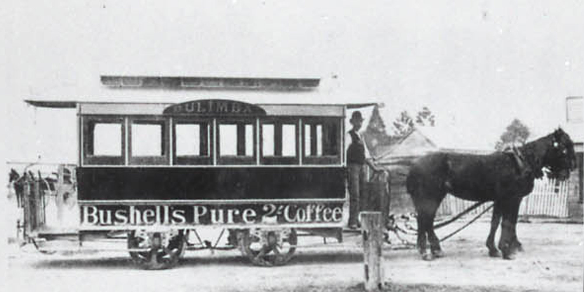 The First Horse Tram in Brisbane, c1880. Courtesy Queensland State Archives.
