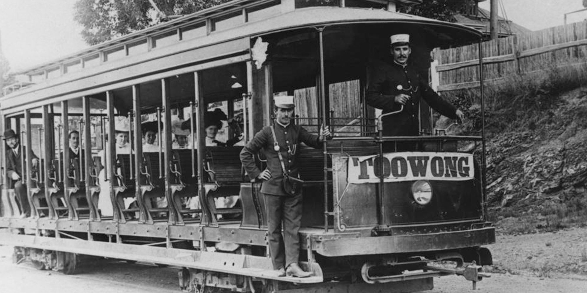 Tram at Toowong, ca. 1909, Courtesy State Library of Queensland. 