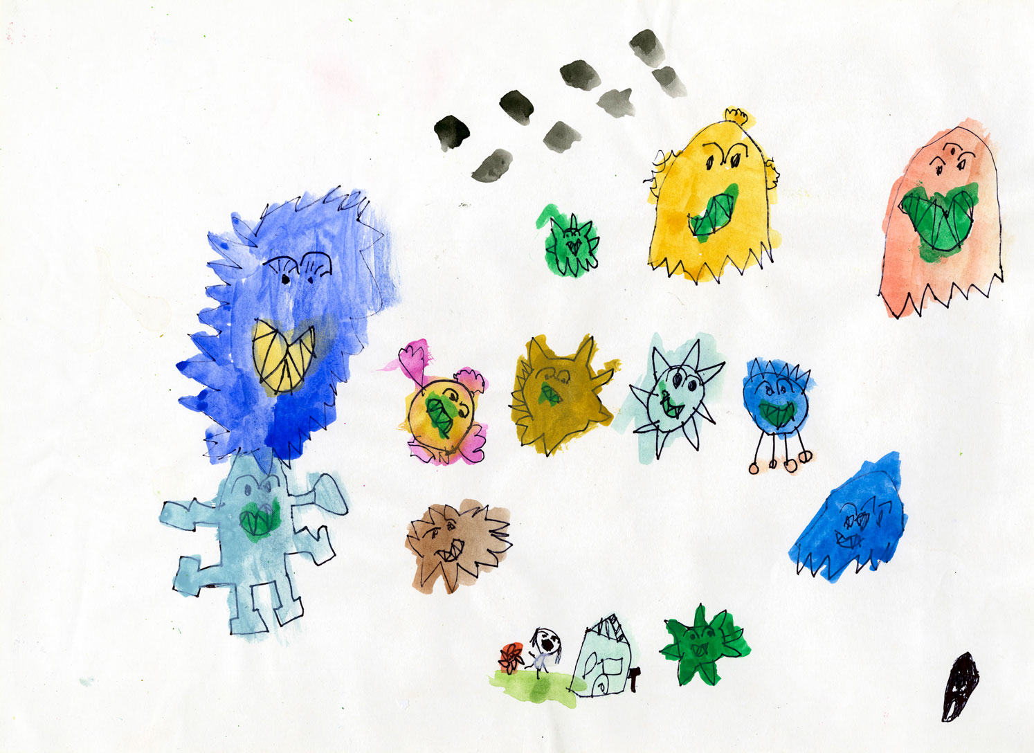 Zoe, age 5, I have to stay at home for a while, I was just drawing some of the corona virus. Courtesy the artist and Gallery of Children’s Art (GoCA).
