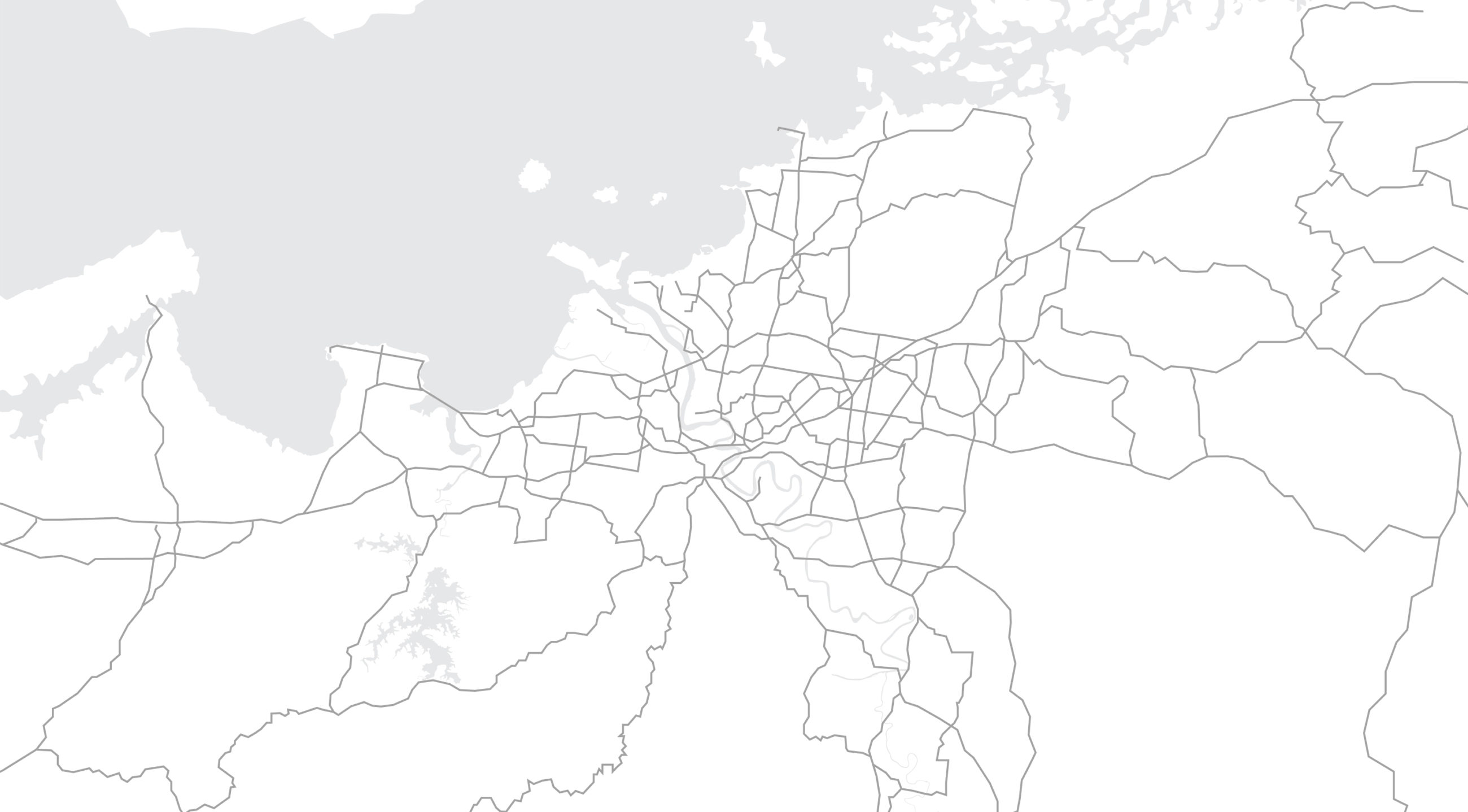 Grayscale map of Brisbane, Australia