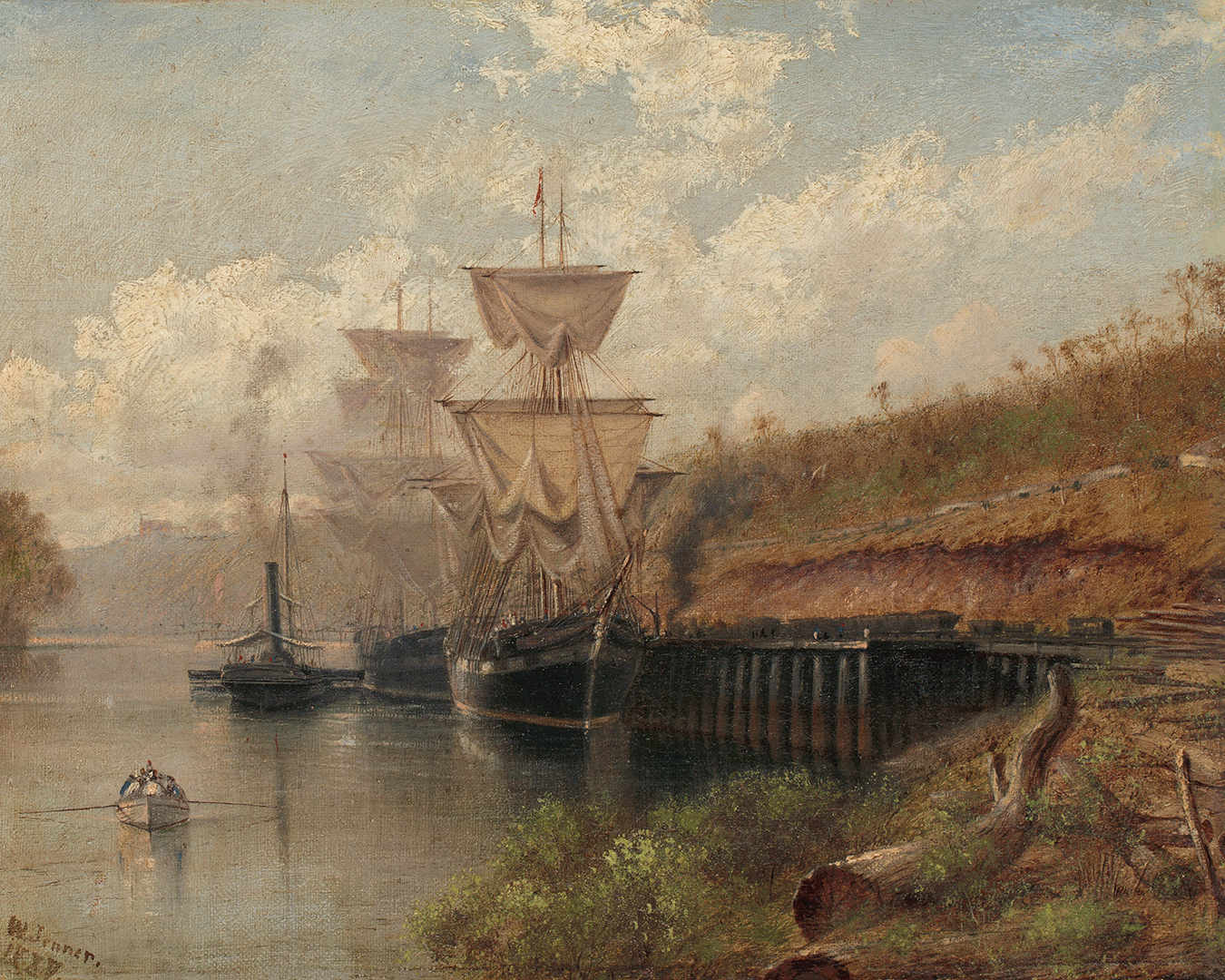 A painting of Kangaroo Point by artist Isaac Walter Jenner.