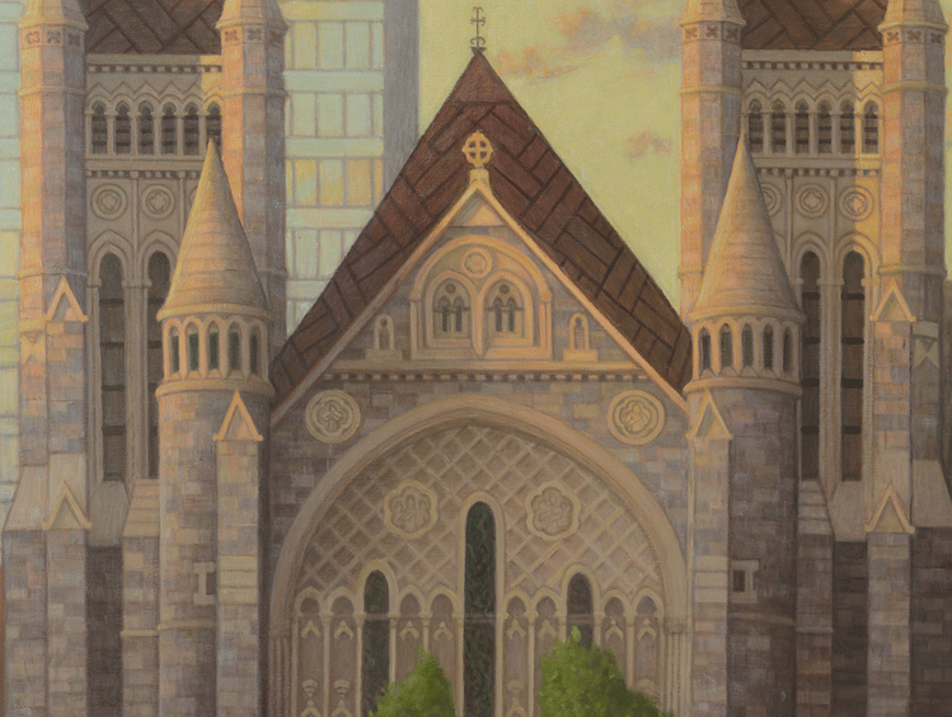 A painting of St John's Cathedral by Robert Brownhall.