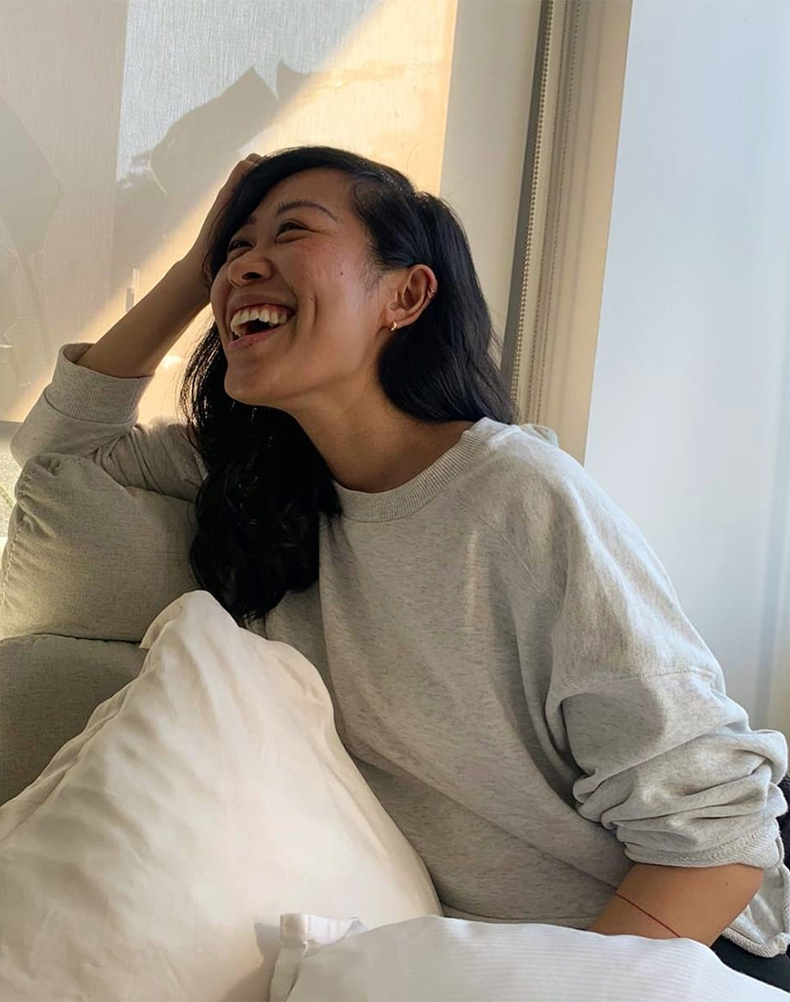 A person laughing.