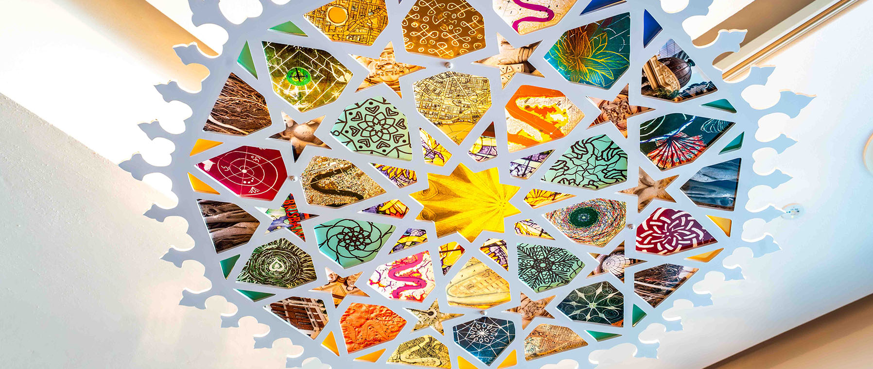 Colourful mandala with community photos