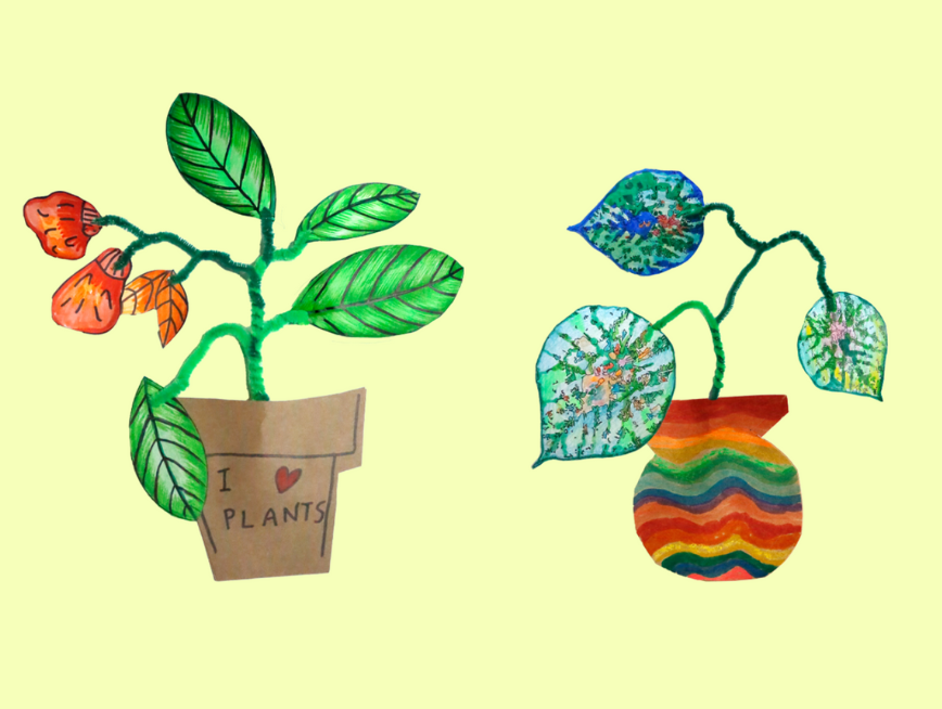 Two kids craft native pot plants