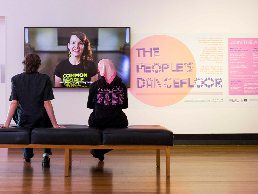 Visitors at the exhibition - The People's Dancefloor.