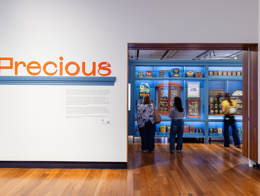 Visitors inside the exhibition Precious.