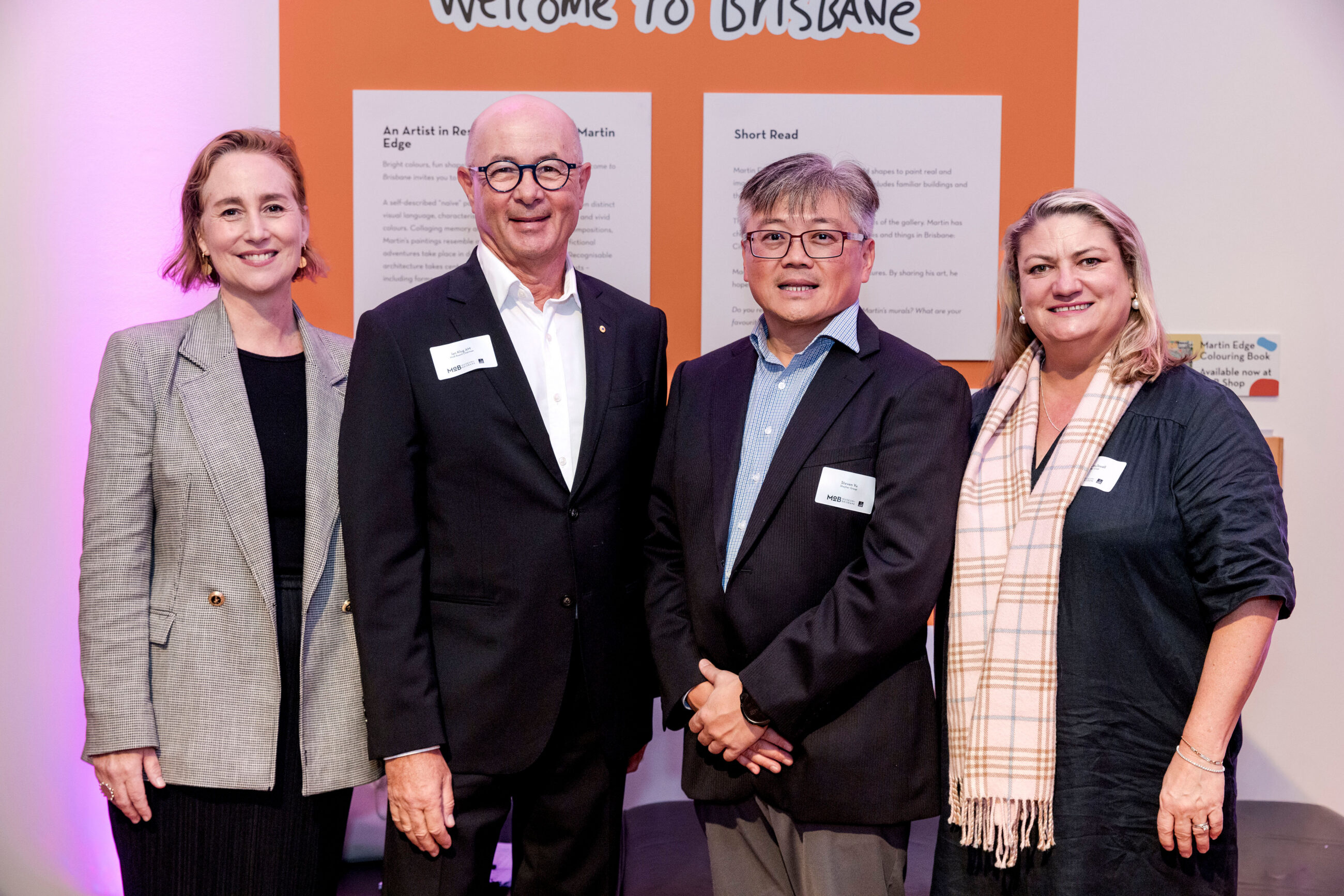 Pictured Zoe Graham and Ian Klug AM of Museum of Brisbane, Steven Yu and Dimity McDouall of Shayher Group.